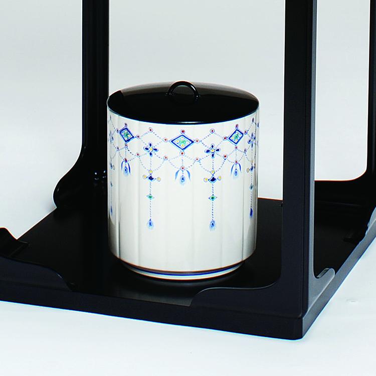 水指 灰釉 桶側瓔珞文 中村良二作 桶側 茶道具 茶道 茶の湯 吉祥文様