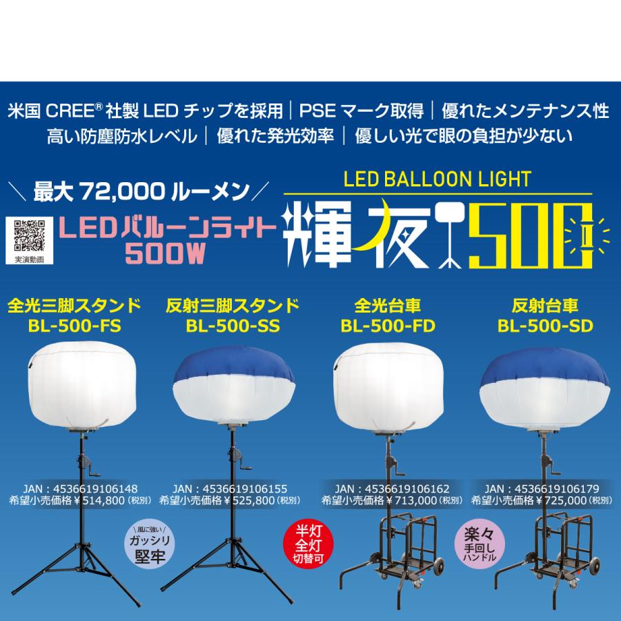 LEDバルーン投光器 500W BL-500 : 特得展示会 ヤフー店 - 通販 - Yahoo