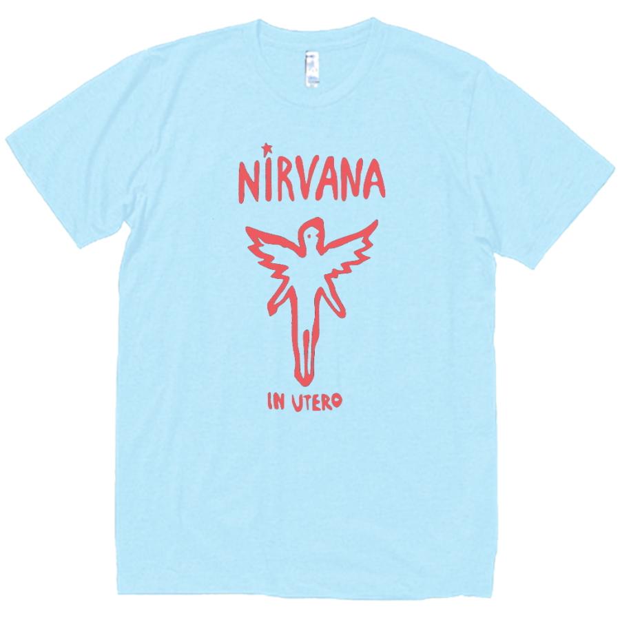 NIRVANA ニルヴァーナ バンド ロック Tシャツ 水色 : Tシャツ専門店