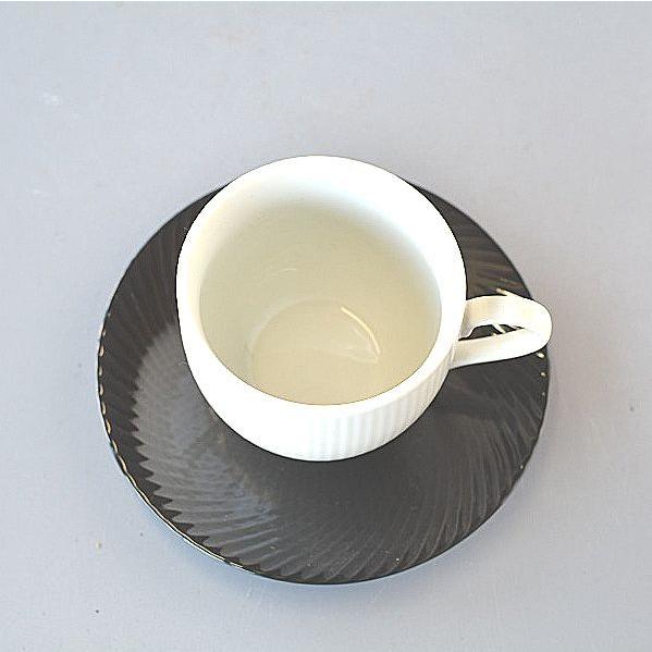 コーヒーカップ＆ソーサー 2客セット 縦筋 LAブランド mg007 : 陶器