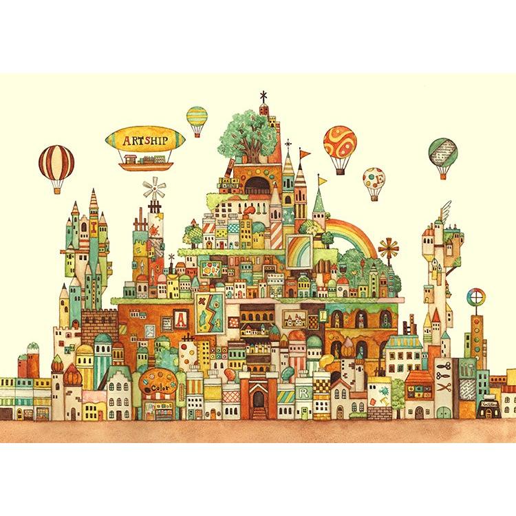 エポック社（EPOCH） ジグソーパズル 空想の街 画材の王国(西村典子