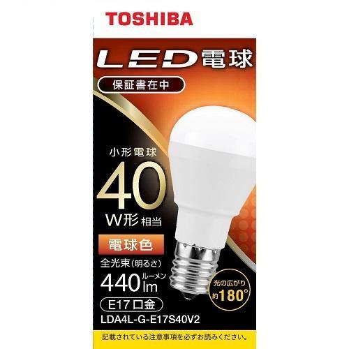 TOSHIBA（東芝） LDA4L-G-E17S40V2 LED小形電球形 電球色 E17口金 40W