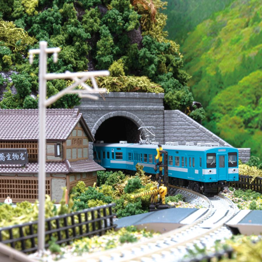 Nゲージ ジオラマ 鉄道 模型 「 想い出 山間の街 」 119系 飯田線 幅