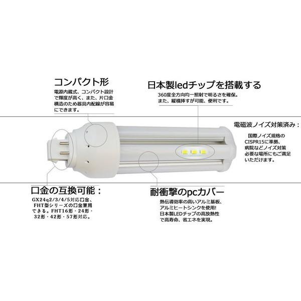 FHT24EX-N FHT24形代替用 LEDコンパクト蛍光灯 GX24Q兼用口金 消費電力
