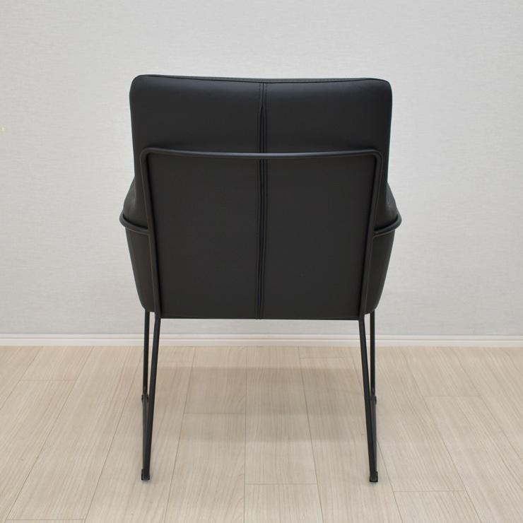 ダイニングチェア 本革張り 完成品 1脚入り スチール脚 lca-ch-343-bk