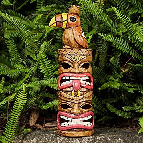 Yiosax Tiki アウトドア装飾 トーテムポールの彫刻 大きなティキ