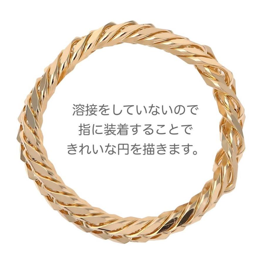 18金リング K18 12面トリプル喜平リング 日本製 (17号、内径18.33mm 外