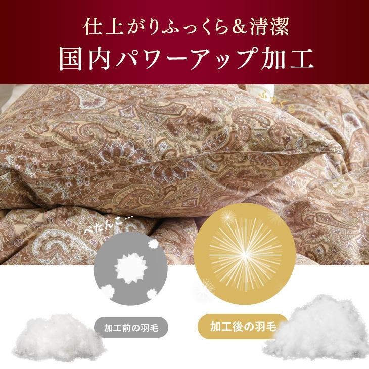 タンスのゲン 羽毛布団 シングル マザーグース 冬用 ダウン95％ 2層