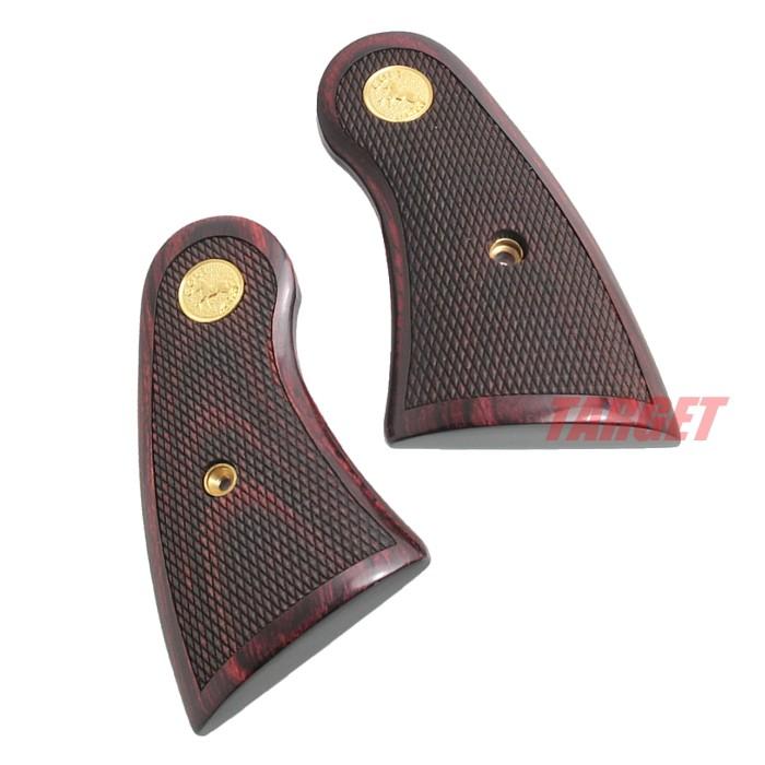 アルタモント タナカ用 COLT パイソン 木製グリップ チェッカー メダル