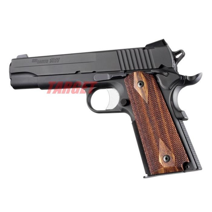 ☆HOGUE 1911シリーズ用 木製グリップ ダイヤチェッカー パネル
