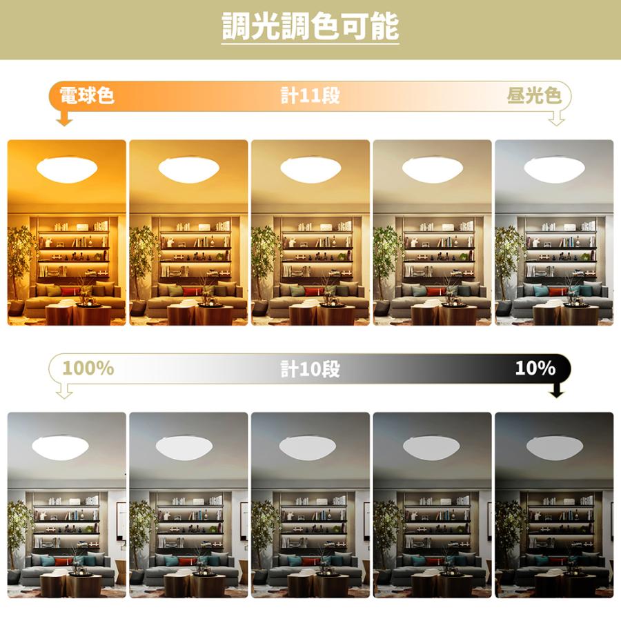 LEDシーリングライト 無段階調光 調色 28W 3080ml 2700-6500k 6-8畳