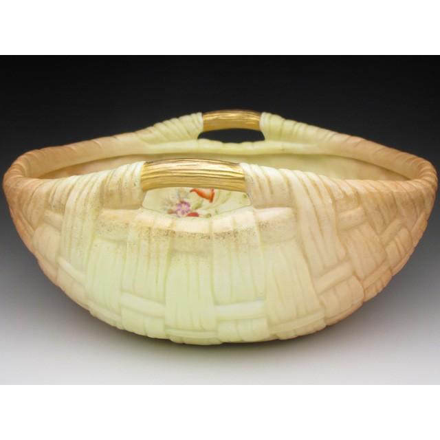 ロイヤルウースター 網笊形草花絵 ボウル 22cm アンティーク 1904年