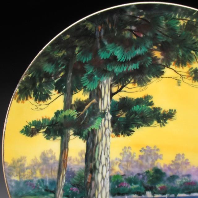 ノリタケ オールドノリタケ 市ノ木慶治 風景絵 プレート 飾り皿 25cm