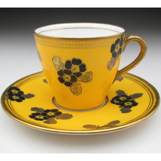 ROYAL DOULTON（ロイヤルドルトン） イエロー地花絵 カップ＆ソーサー