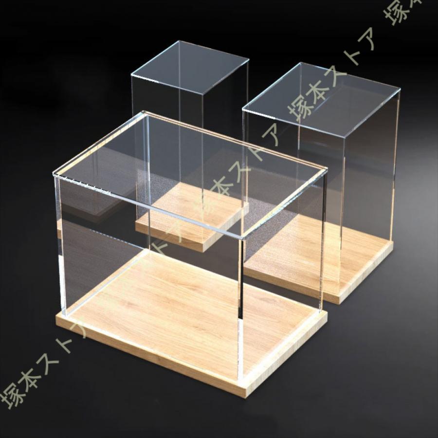 ディスプレイケース 卓上用収納 棚板タイプ 透明 木製 コレクション