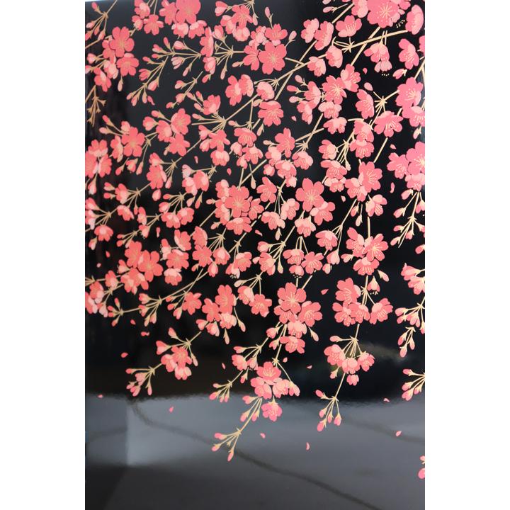 屏風 しだれ桜 黒 漆器 会津塗りミニ屏風 びょうぶ しだれざくら 桜