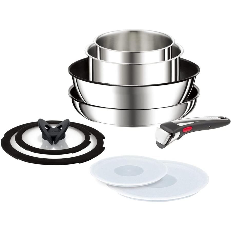 T-fal（ティファール） 鍋 フライパン 9点 セット 取っ手 蓋 付