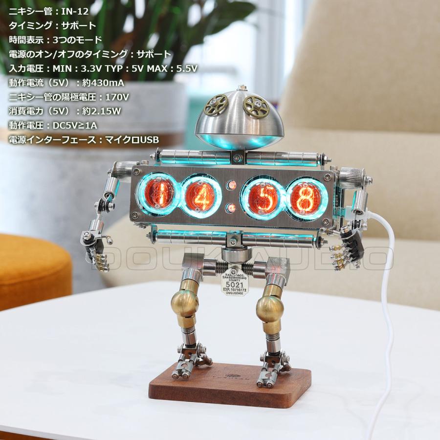 レトロ 4*IN-12 Nixie Tube Clock デジタル 金属 目覚まし時計 デスク