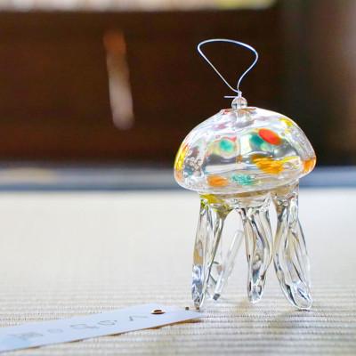 ふるさと納税 弥彦村 【手づくり】くらげ風鈴＜カラフル＞ ガラス細工