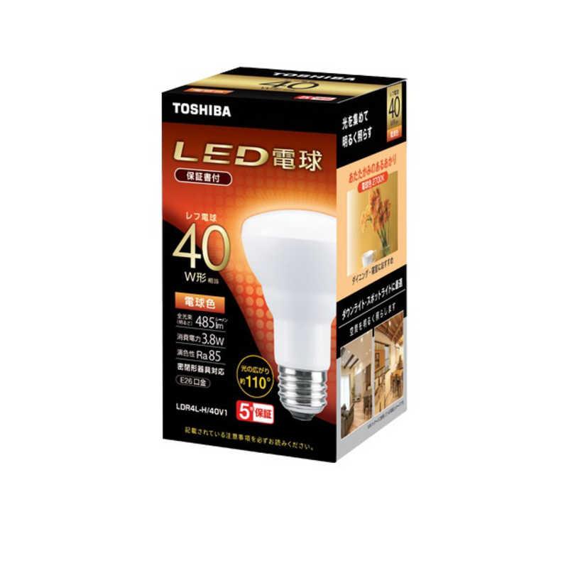 東芝 TOSHIBA レフ球タイプLED電球E26口金R形40W 電球色 ［E26