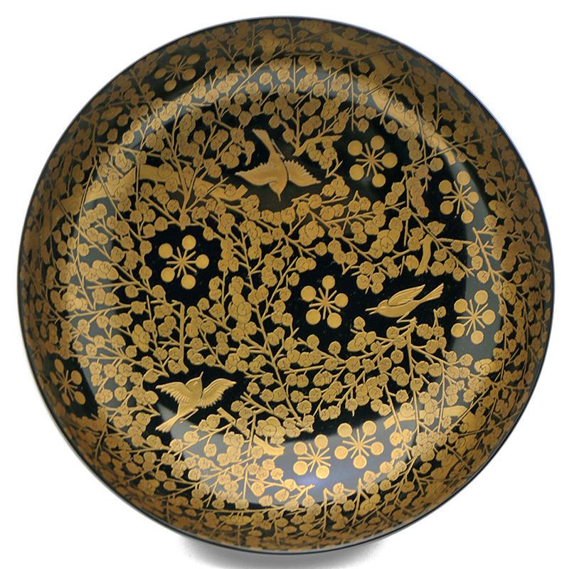 漆器：鶯宿梅蒔絵糸目椀・尚古堂・竹田省《お椀・12.8cm》 : 和食器の