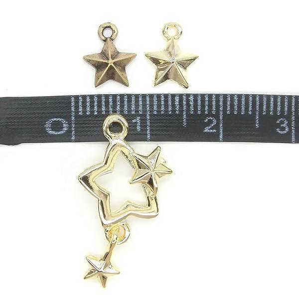 チャームパーツ 2個入 triple star スター 星 トリプルスター K16GP