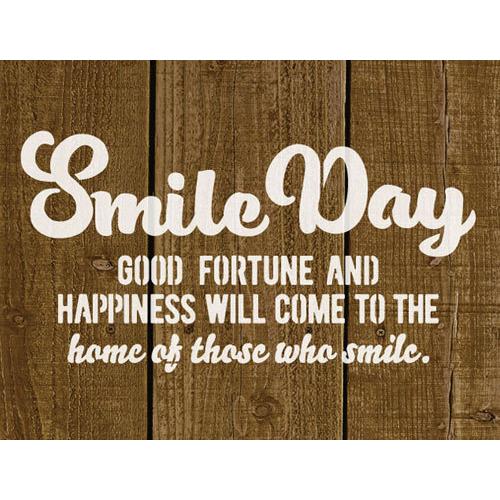 オリジナルステンシルシート Smile Day / メール便OK DIY リメカン