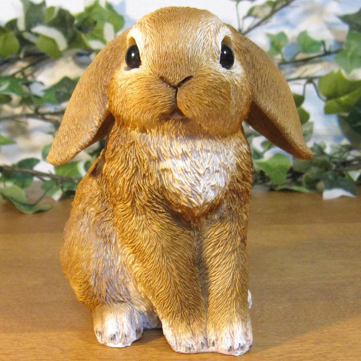 置物 動物 可愛い ロップイヤー ラビット お座り ウサギ うさぎの置物