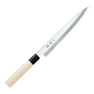 美品】龍千代 特撰 柳包丁 八寸 栗型柄 鞘付 刃渡り約240mm 柳刃 和