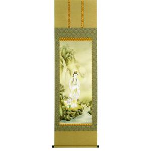 掛軸 彩色山水 中塚春峰 掛け軸 尺巾立 全国送料無料 : 古都-京都