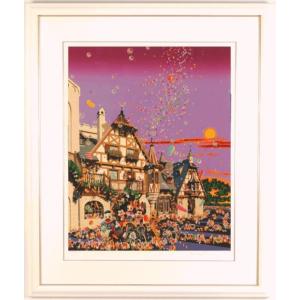 カナダ 風景画 絵画 リトグラフ 版画 チャン・プー 「カナダの夏」 額