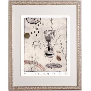 風景画 絵画 楓 絵 銅版画 エッチング 手彩色 キャロル・コレット