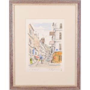 パリ 風景画 絵画 フランス 水彩画 藤森悠二 「サン・セブラン教会
