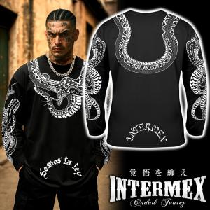 長袖 Tシャツ ロンT 服 INTERMEX インターメックス スカル itm-061 黒