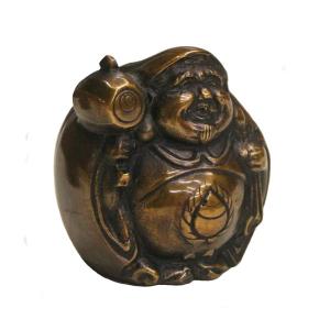 大黒様の置物／三俵大黒7号(古手色) 高岡銅器／送料無料 : 檜屋美術館