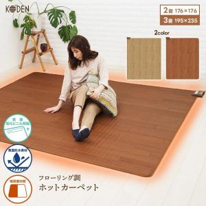 ホットカーペット フローリング調 3畳 195×235cm 防水 木目調 防水