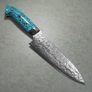 佐治武士作 銀嶺 VG10十字鎚目 ダマスカス鋼31層 ペティ包丁 135mm