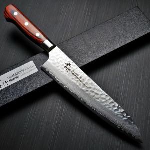 堺孝行 包丁 剣型牛刀 190mm 33層ダマスカス V金10号 ステンレス 槌目