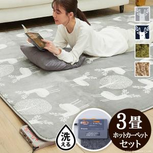 ホットカーペット カバー セット 洗える ラグマット 2畳用 186x186cm