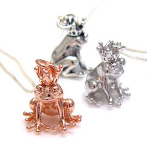 シルバーアクセサリー ペンダント・ネックレス カエルの王様 蛙