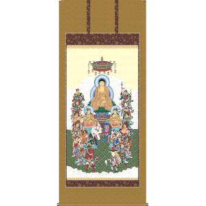 掛け軸 掛軸 釈迦涅槃図 大幅仏画 (複製画・新品) 桐箱・タトウ箱入り