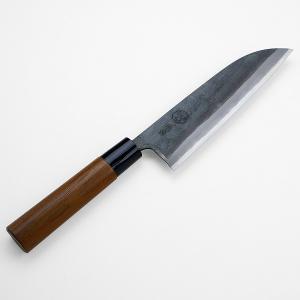 堺清高 DPゴールド鋼本割込包丁 三徳型 170mm ディンプル 口金付【笠原