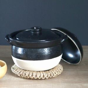 ふっくらご飯鍋 二重蓋 2合炊 萬古焼 ばんこ焼土鍋 陶器 日本製