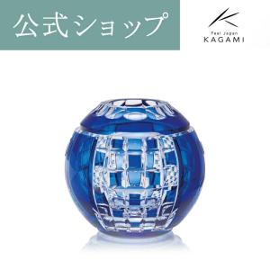 KAGAMI 江戸切子 カガミクリスタル 花瓶 海外土産 記念品 御礼 周年