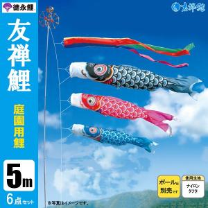 鯉のぼり こいのぼり シルキー金太郎鯉 10m 6点 五色吹流し ポール