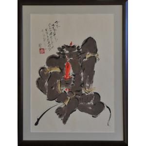 徳永貞一「尊き宝」日本画（墨彩画）【1点物】作品番号4 : 酒・食品