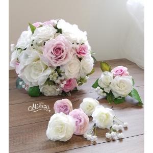 ブーケ ＋ ブートニア セット 結婚式 ウェディング カラフル ラウンド