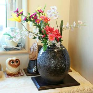 ポイント10倍]信楽焼 大きな 花瓶 窯肌 松皮 20号 おしゃれ 大壺 つぼ