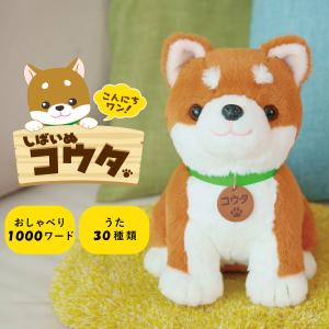 ラッピング無料 音声認識ぬいぐるみ しばいぬコウタ バンダナ付き