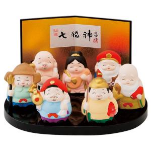 縁起物 置物 ミニ七福神飾り 規格 大 日本製 陶器 七福神 小さい